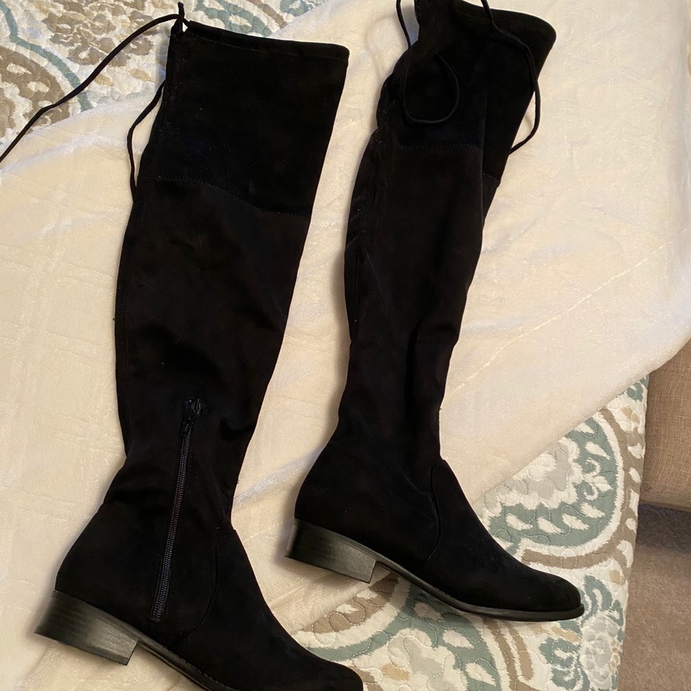 Black knee high boots